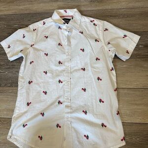 Monument Christmas Truck Tree Festive Button Down Shirt